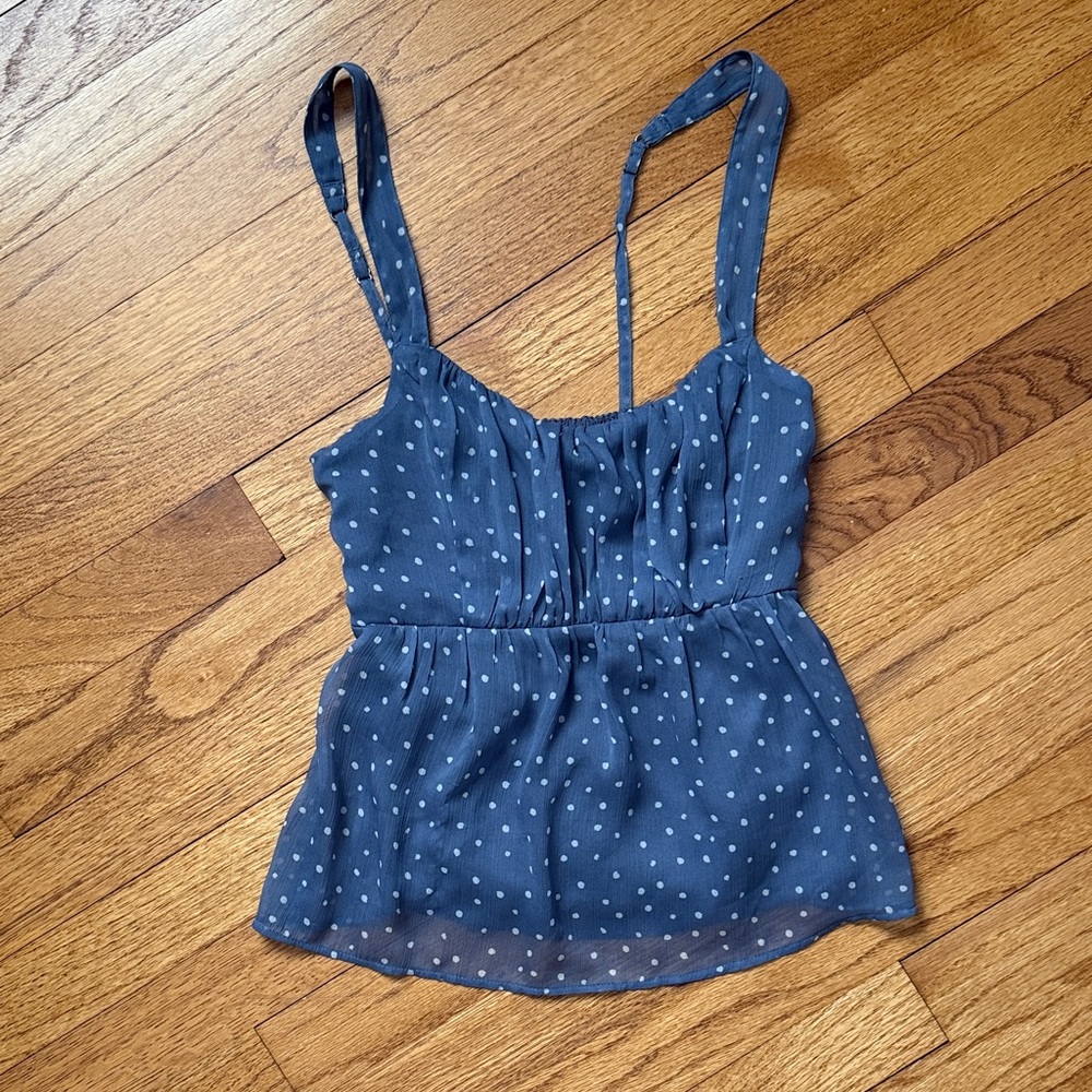 Abercrombie and Fitch Blue Polka Dot Camisole/tank top